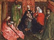 Madonna and Child with saints in a inhagnad tradgard, Robert Campin